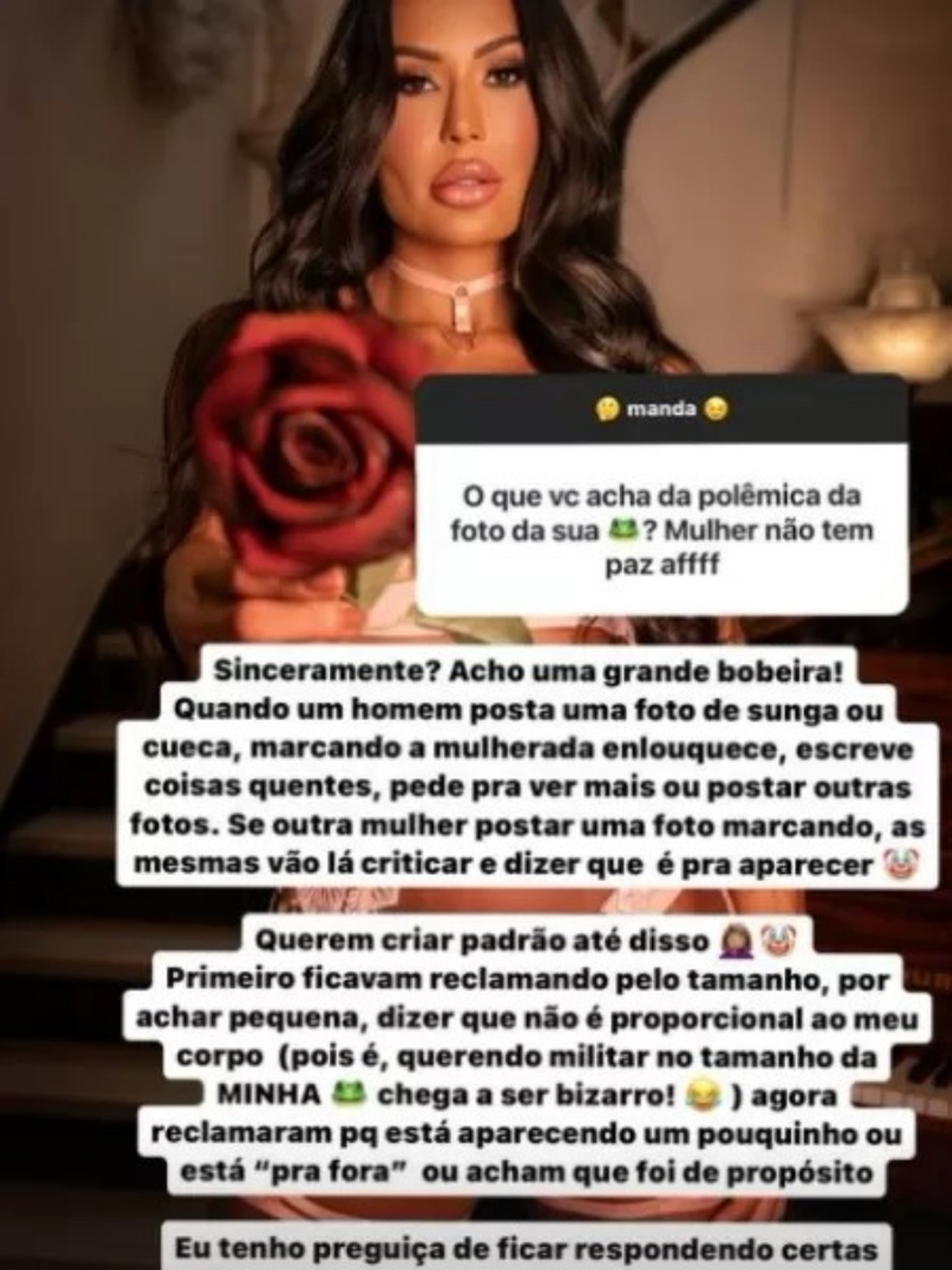 Not Cias Gracyanne Barbosa Se Revolta Coment Rio Sobre Foto De Lingerie Querem Criar