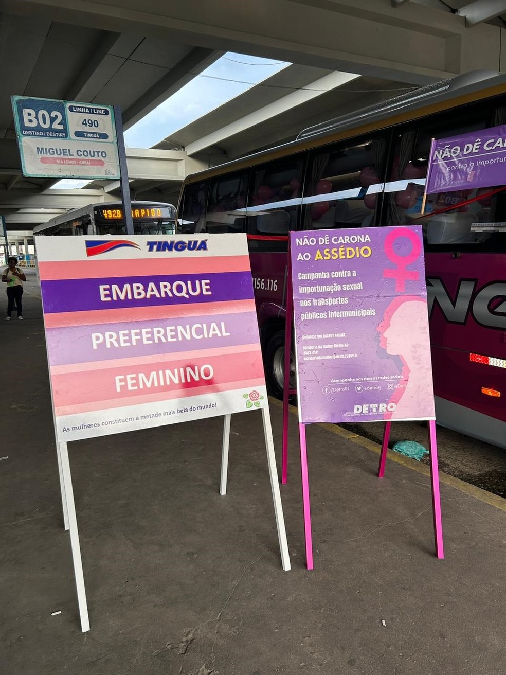 Baixada Ganha Nibus Rosa Destinado A Mulheres Como Parte Da Campanha N O D Carona Ao Ass Dio