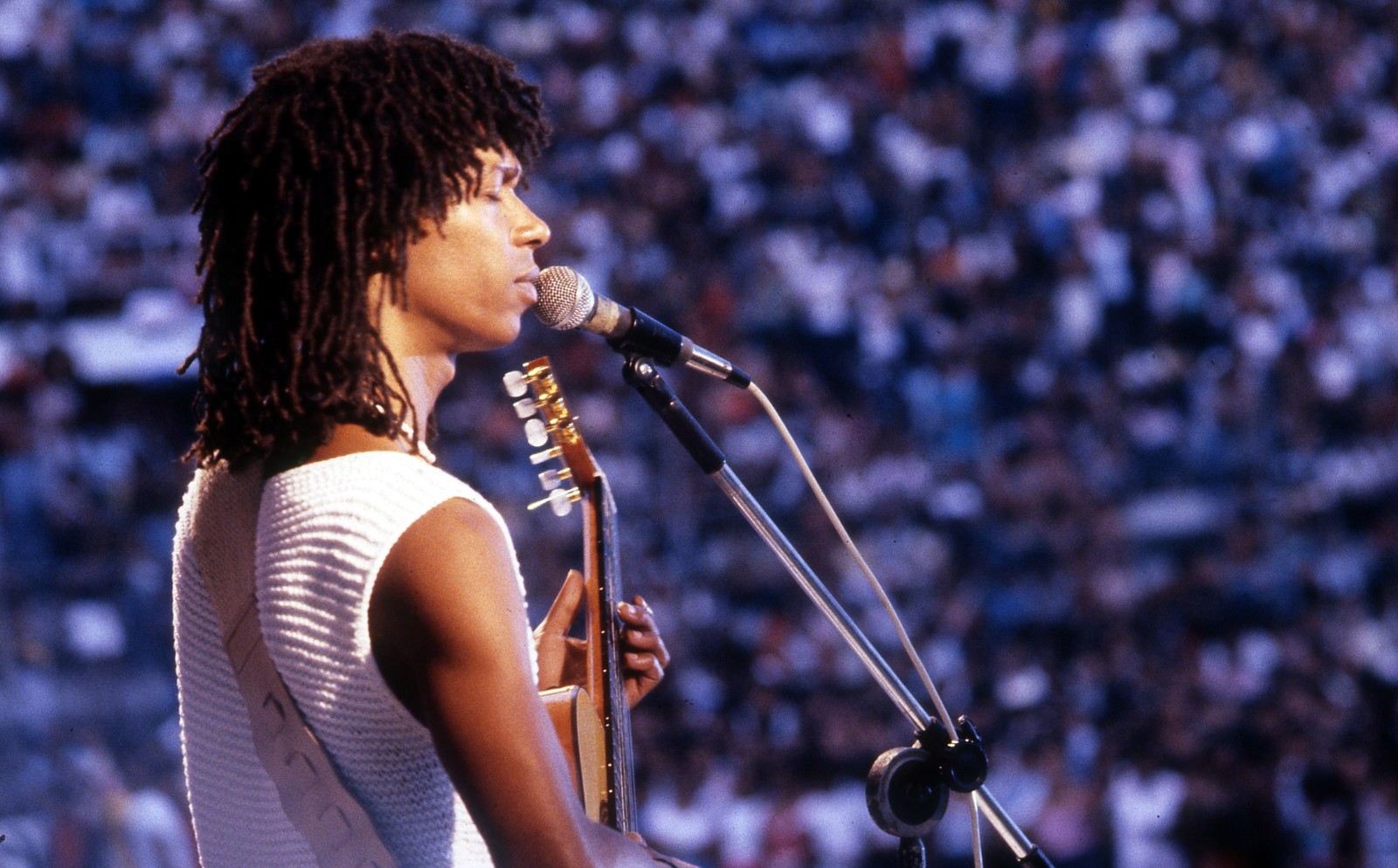 Javan during his performance at the I Festival de Verão Grande Rio, at the Italo Del Cima Stadium, Campo Grande, in 1983 - Photo: Paulo Moreira/Agência O Globo