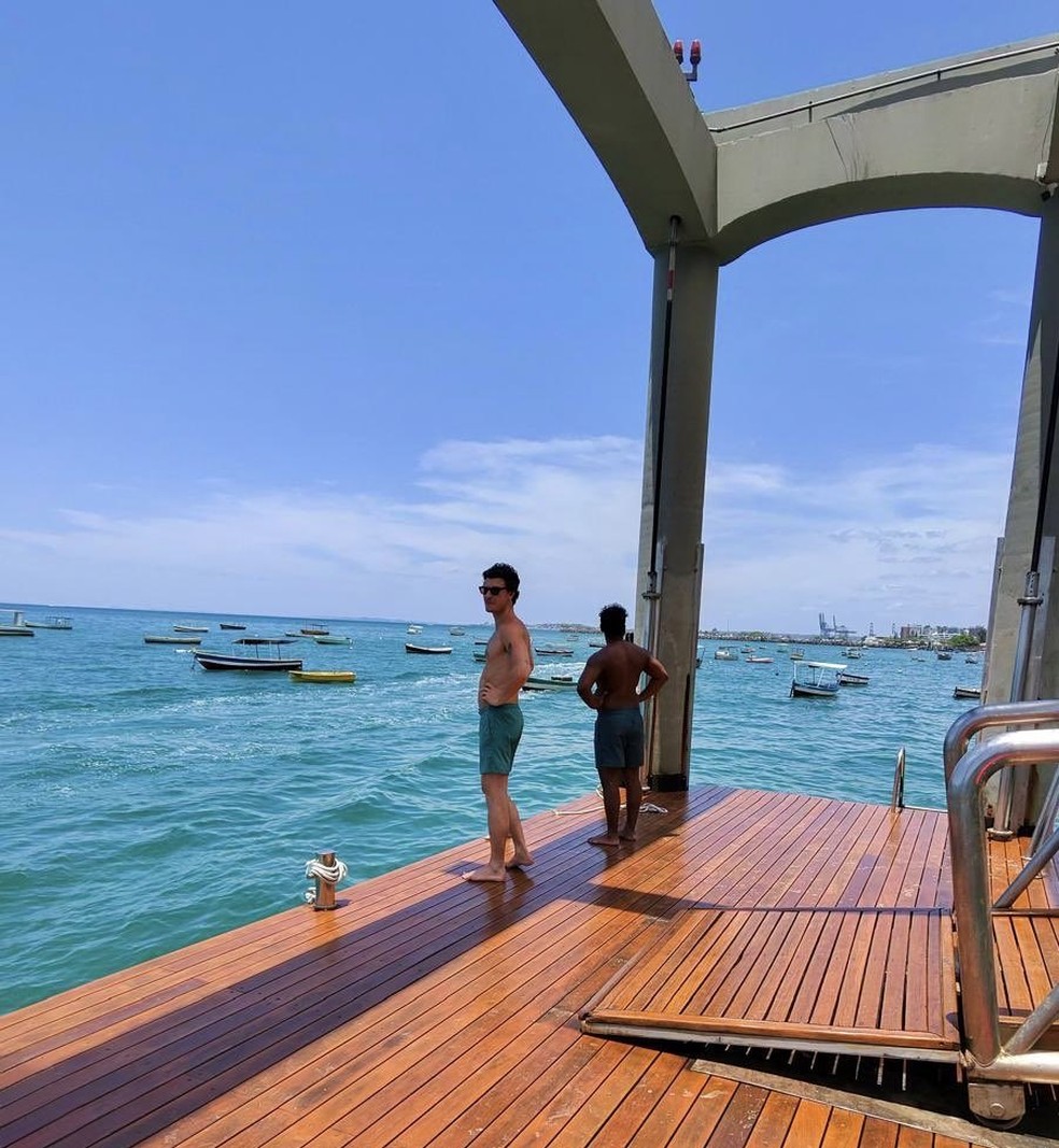 Shawn Mendes na Bahia — Foto: Reprodução/X