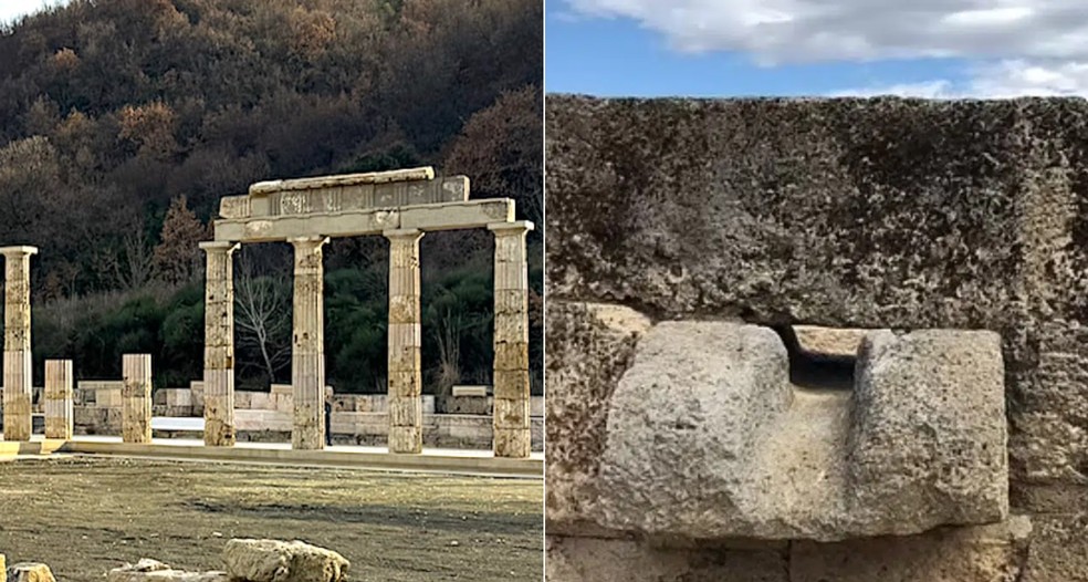 Os arqueólogos descobriram a localização do banheiro após encontrarem restos de encamentos nas paredes — Foto: Reprodução/Youtube