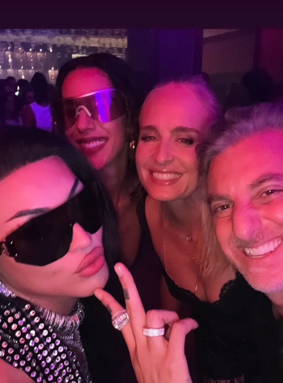 Pabllo Vittar, Marina Sena, Angélica e Luciano Huck no after party do show de Madonna — Foto: Reprodução/Instagram