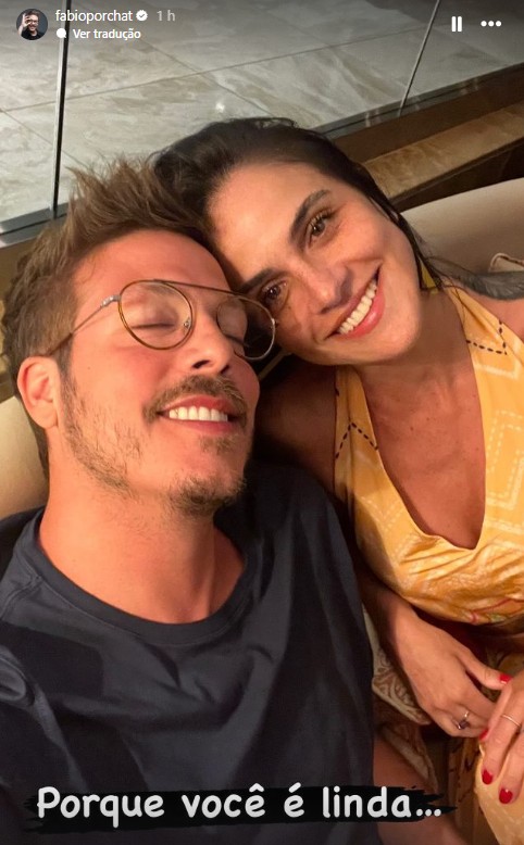Fabio Porchat declares himself to Priscilla Castello Branco — Photo: Instagram