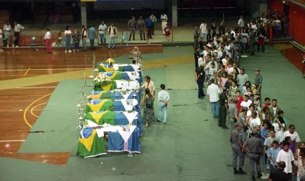 Os Mamonas Assassinas morreram em um acidente aéreo na Serra da Cantareira em 1996 — Foto: José Luís da Conceição/Agência O GLOBO