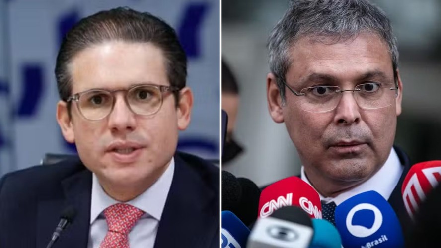 O presidente da Câmara, Hugo Motta, e o líder do PT, Lindbergh Farias