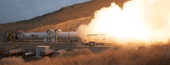 Teste de disparo do Booster para o novo foguete da NASA — Foto: Divulgação