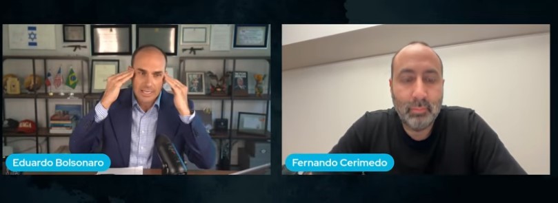 Eduardo Bolsonaro questiona urnas eletrônicas em live com argentino indiciado