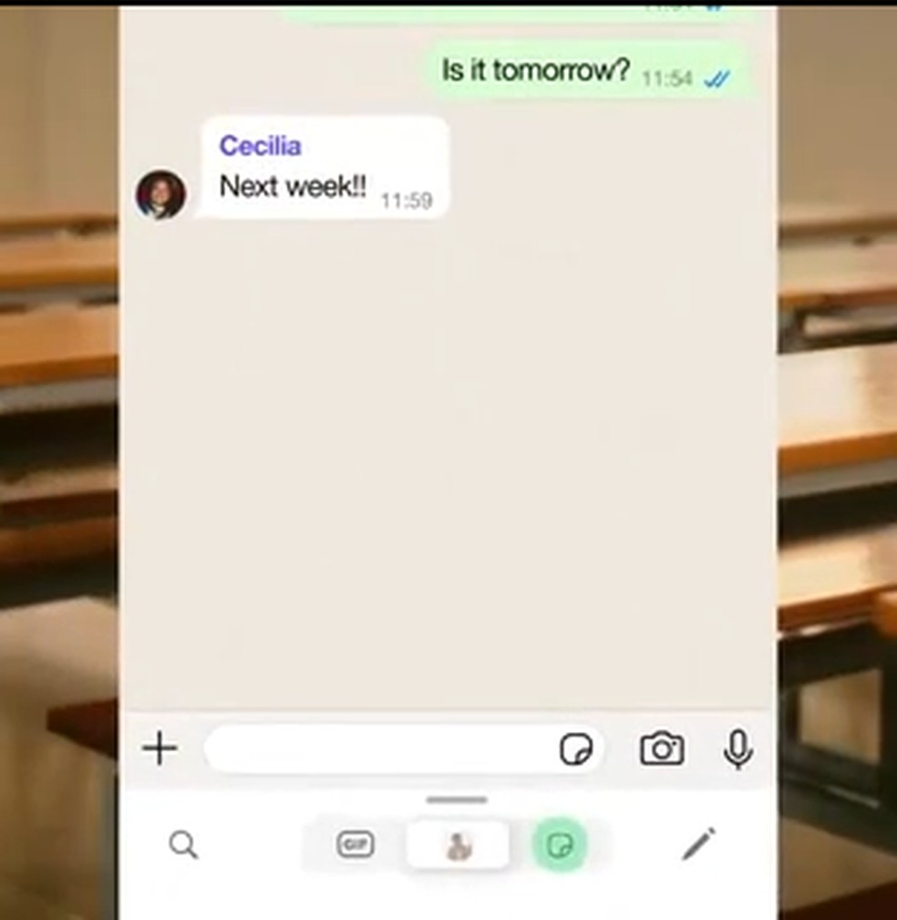 WhatsApp permite criação de figurinhas a partir de palavra — Foto: WhatsApp / Reprodução