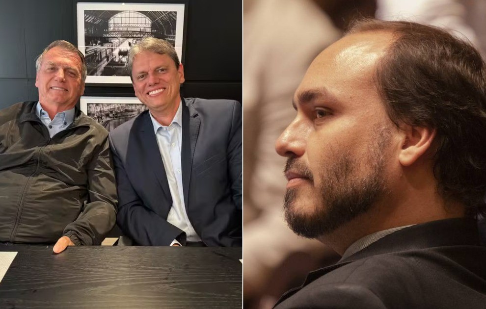 Tarcísio almoça com Carlos Bolsonaro e troca elogios antes de visita a ex-presidente na cadeia