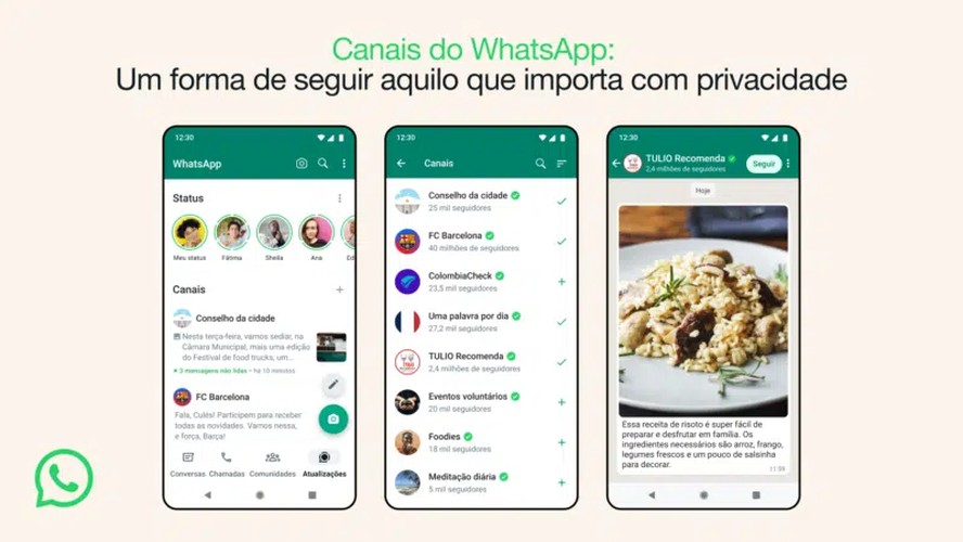 Meta divulga oficialmente novos canais do WhatsApp