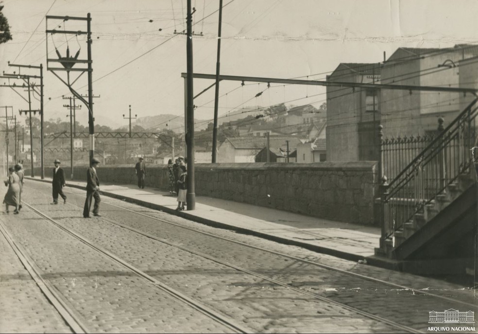 Arredores da estação ferroviária do Méier em 1937 — Foto: Divulgação/Arquivo Nacional