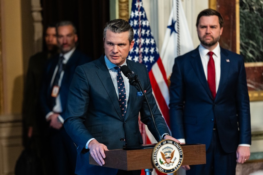 O secretário de Defesa dos Estados Unidos, Pete Hegseth
