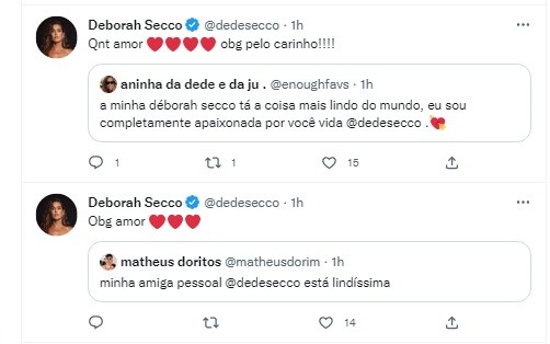 Deborah Secco reage a comentários sobre sua participação no 'Tá na Copa' — Foto: Reprodução/Twitter