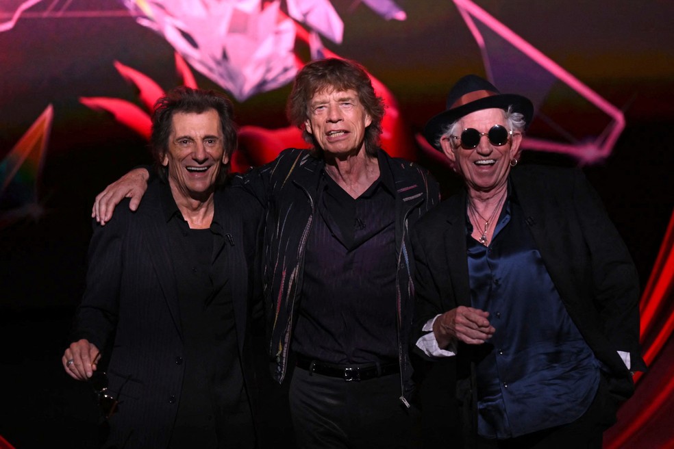 Integrantes da banda Rolling Stones em Londres — Foto: Daniel Leal/AFP