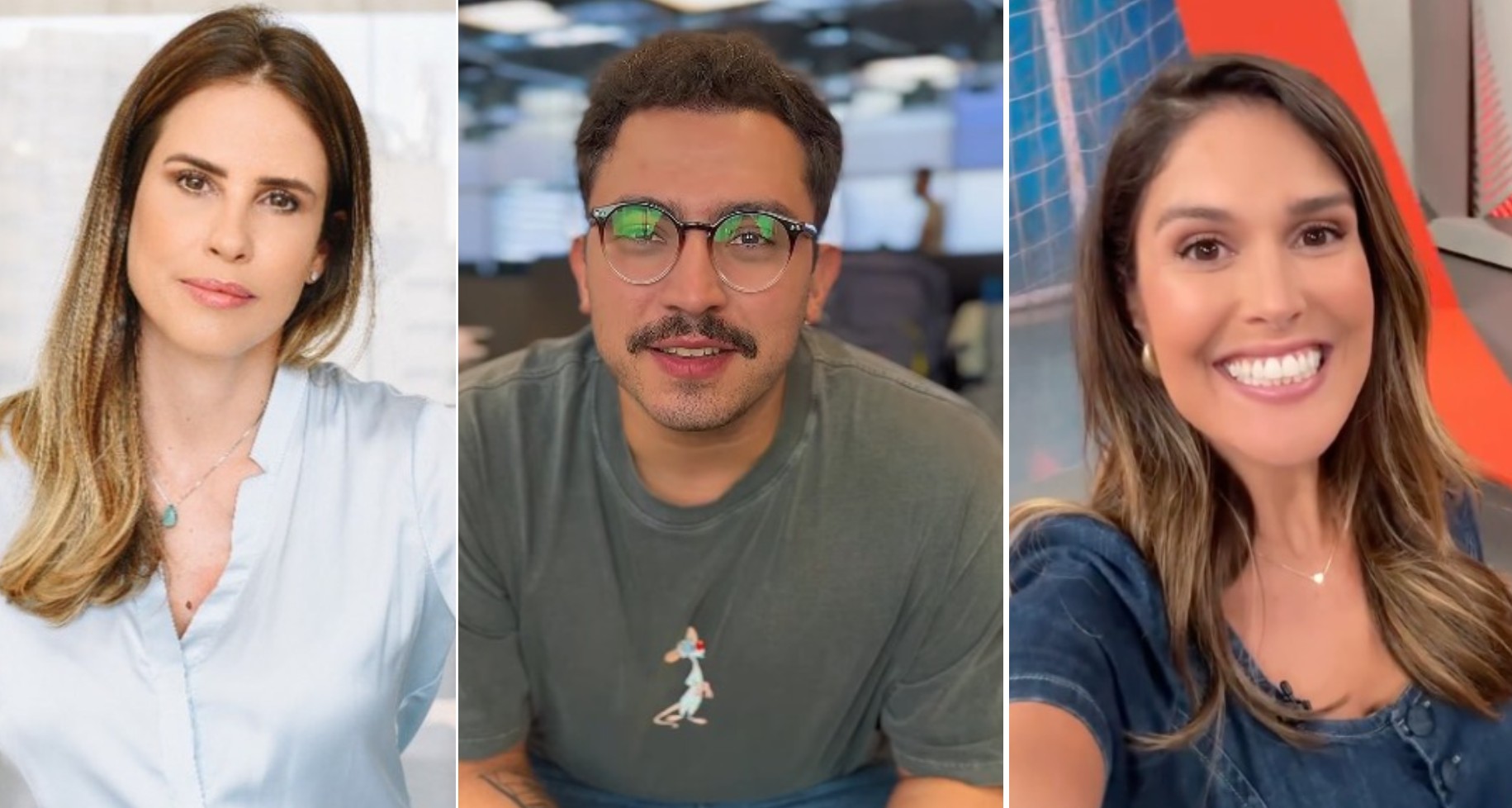 Joanna de Assis, Maurício Paulucci e Kelly Costa apresentarão programa no Sportv durante a Copa