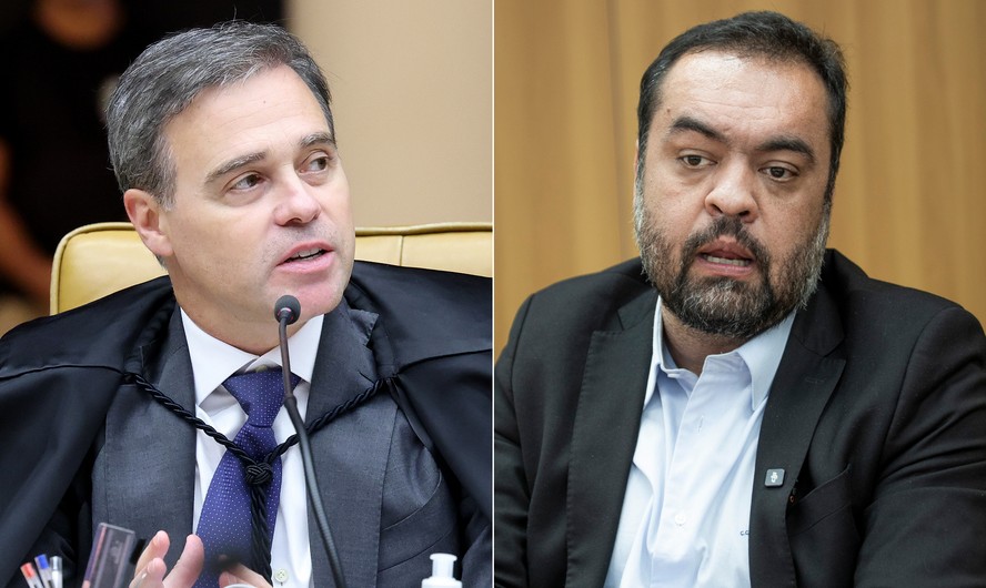 O ministro do Supremo Tribunal Federal (STF) Andr&eacute; Mendon&ccedil;a e o ex-governador do Rio de Janeiro Cl&aacute;udio Castro (PL)