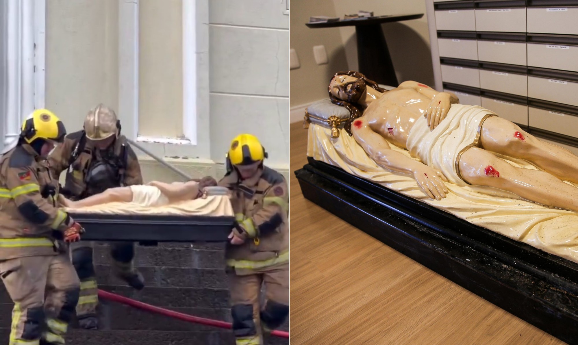 O que se sabe sobre o incêndio em igreja centenária no RS e a imagem de Cristo encontrada intacta; veja vídeos
