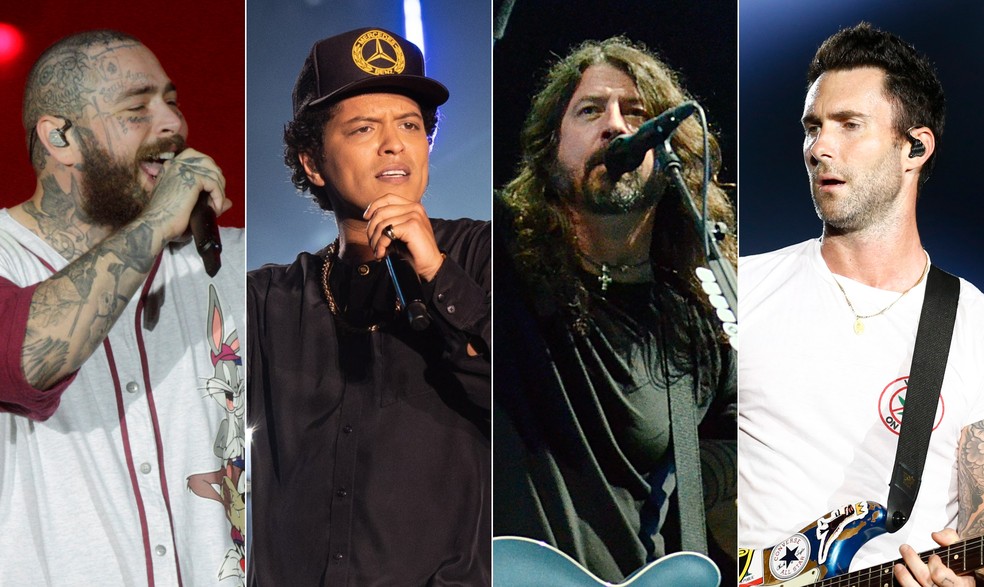 Post Malone, Bruno Mars, Foo Fighters e Maroon 5: algumas das atrações já anunciadas pelo The Town — Foto: Agência O Globo