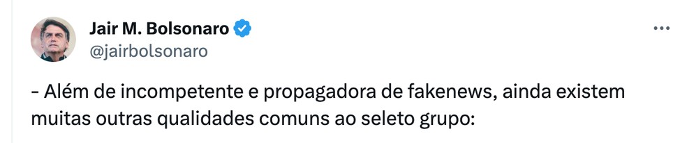 Bolsonaro ataca Marina Silva nas redes — Foto: Reprodução