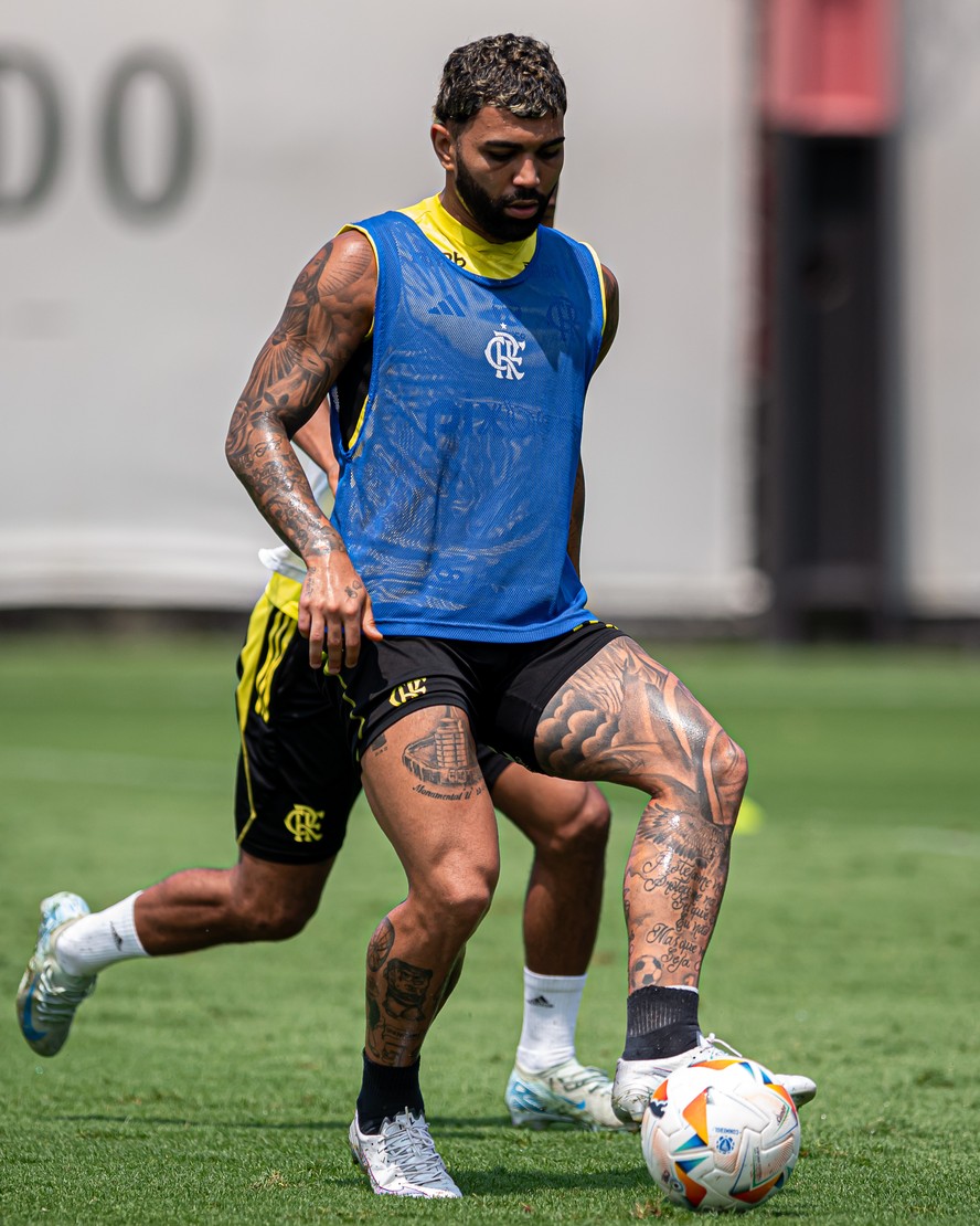 Gabigol em treino no domingo