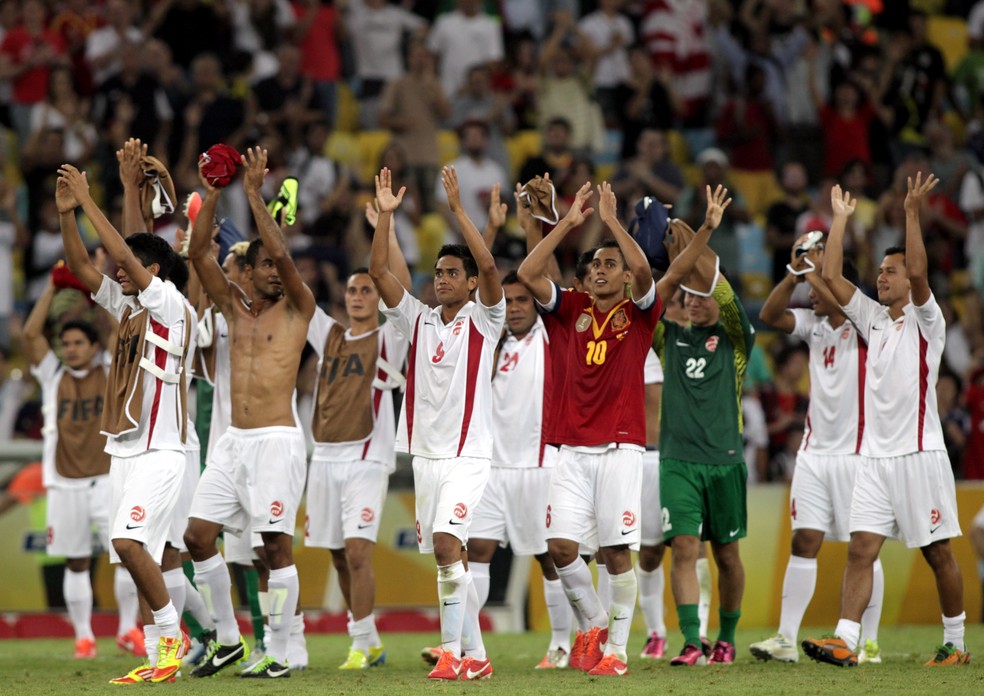 Taiti foi derrotado por 10 a 0 pela Espanha na Copa das Confederações de 2013 — Foto: Marcelo Theobald/Extra/Agência O Globo