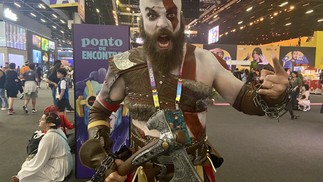 Rafael, que é farmacêutico, escolheu Kratos, protagonista do jogo God of War, para seu primeiro cosplay. — Foto: Fernanda Alves Davi