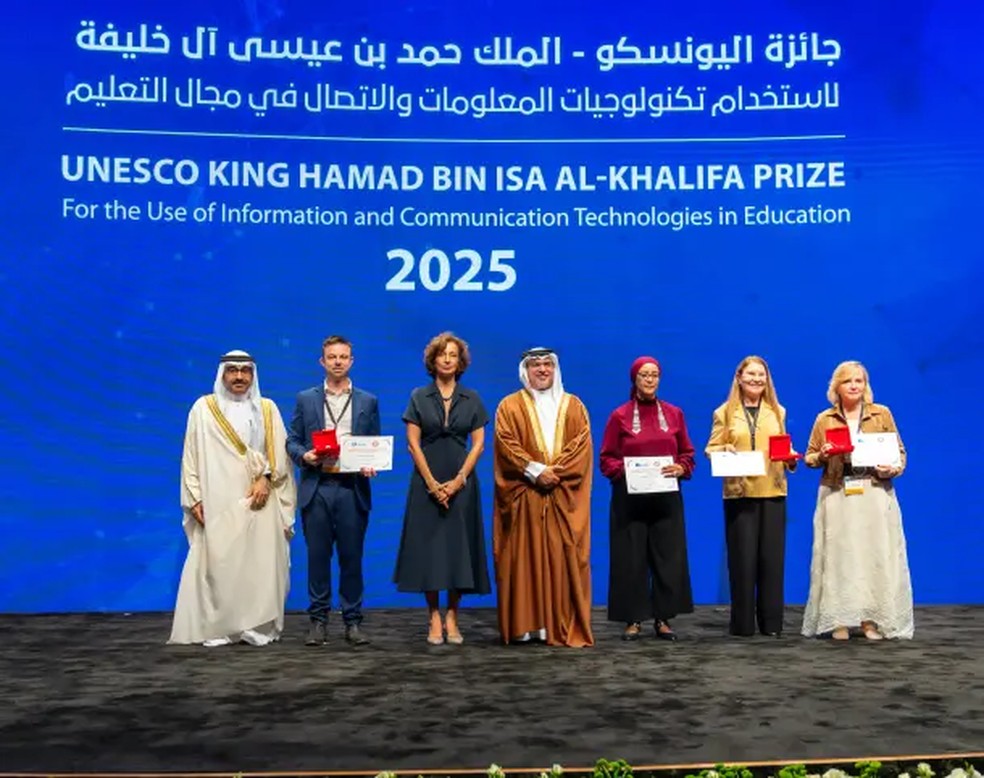 O  projeto "Piauí Inteligência Artificial" recebeu o Prêmio Unesco Rei Hamad Bin Isa Al-Khalifa para o Uso de Tecnologias da Informação e da Comunicação na Educação — Foto: Divulgação/Organização das Nações Unidas para a Educação, a Ciência e a Cultura (Unesco)