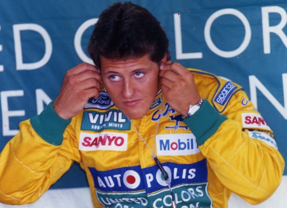 Michael Schumacher durante o GB do Brasil em 1992 — Foto: Julio Cesar Guimarães/ Agência O GLOBO