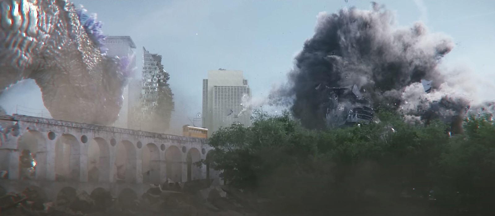 Arcos da Lapa in a scene from Godzilla X Kong: The New Kingdom — Photo: Reproduction / Youtube