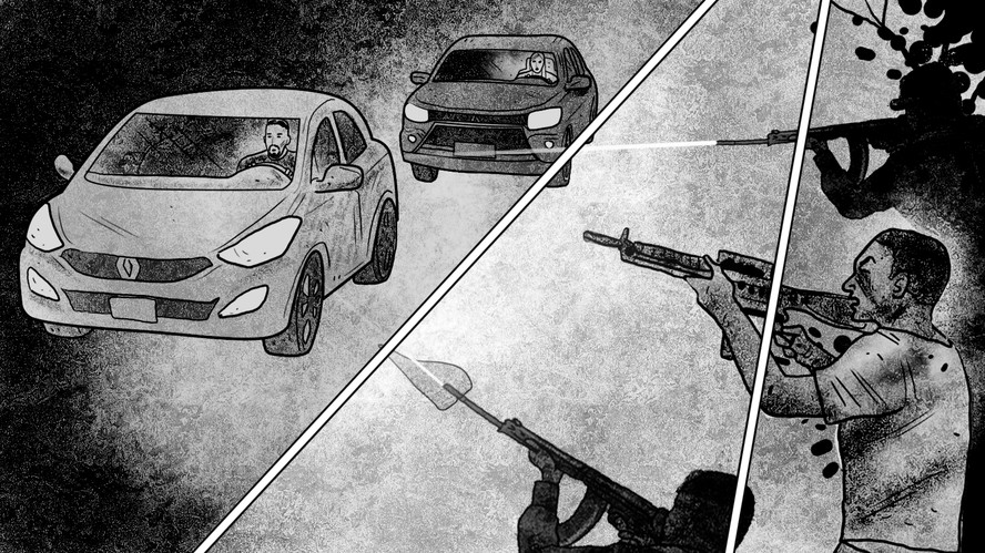 Ilustrações mostram como foi o ataque de criminosos que mataram policial da Core
