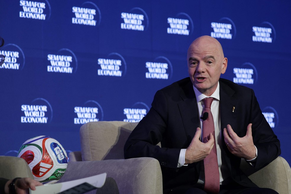 Presidente da Fifa, Gianni Infantino garante que 'Irã virá, sem dúvidas', à Copa do Mundo — Foto: Alex Wong/AFP