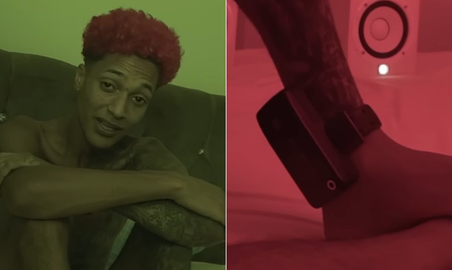 Foragido, o rapper Oruam mostra tornozeleira eletrônica em novo clipe
