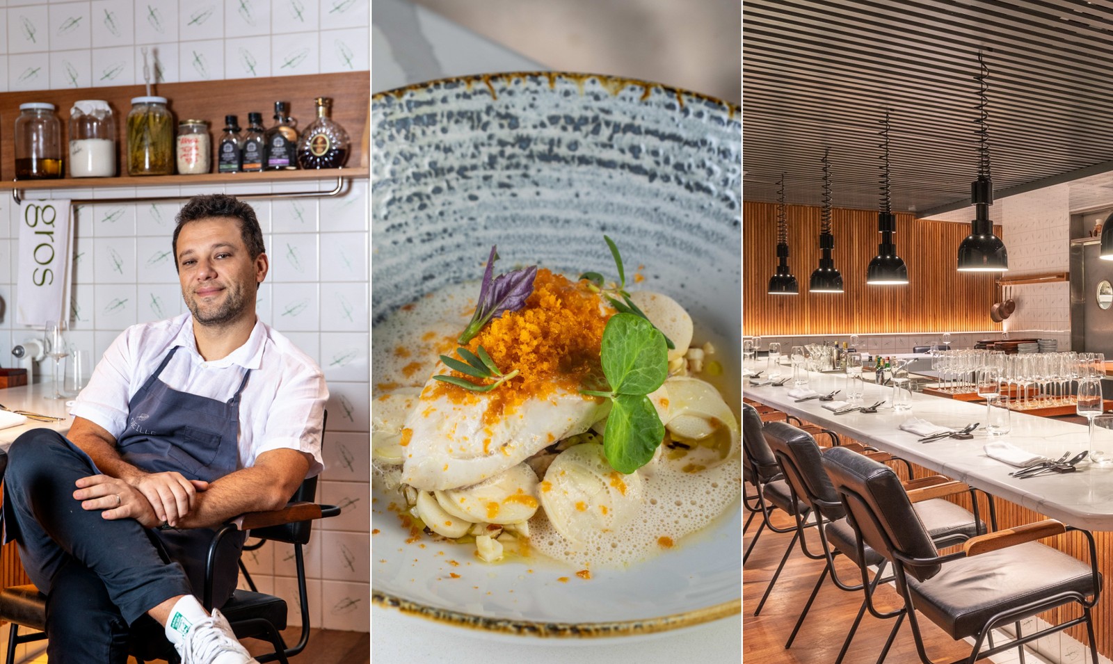 Osiel joins the list at No. 65: Chef Thomas Trosgros; Recipe with fish of the day; And the atmosphere, with 16 seats - Photo: Photos by Thomas Rangel and João Dwyer