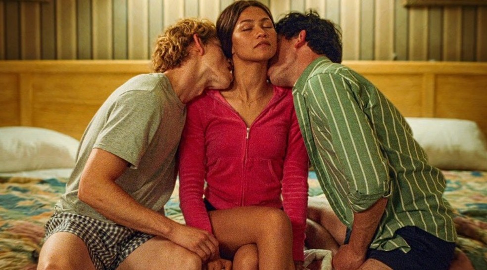 Zendaya, entre Mike faist e Josh O'Connor no longa Challengers, de Luca Guadagnino — Foto: Divulgação