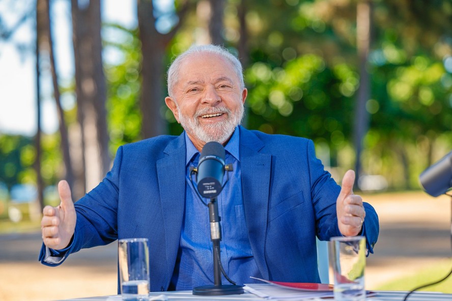 Presidente Luiz Inácio Lula da Silva é fotografado durante pronunciamento em Brasília