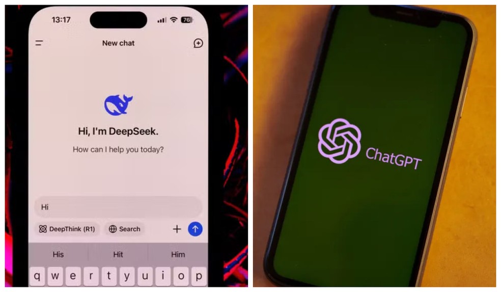 DeepSeek e ChatGPT traçam considerações sobre a diferença de idade entre casais — Foto: Montagem