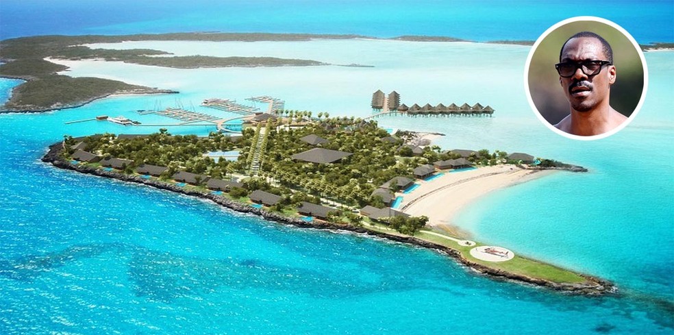 Eddie Murphy é dono de ilha nas Bahamas — Foto: Reprodução/Google Maps