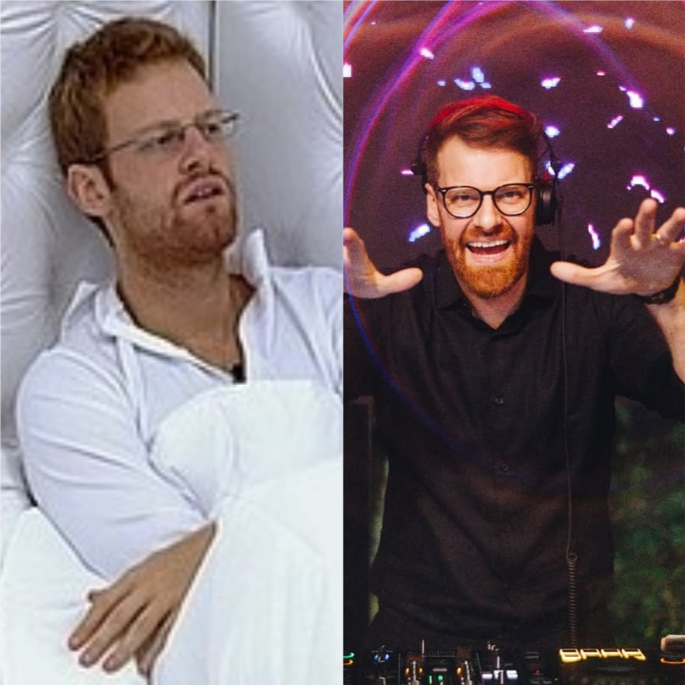 Flávio Steffli Jr., do 'BBB 9', está com 42 anos e trabalha como DJ — Foto: Reprodução/TV Globo e Reprodução/Instagram