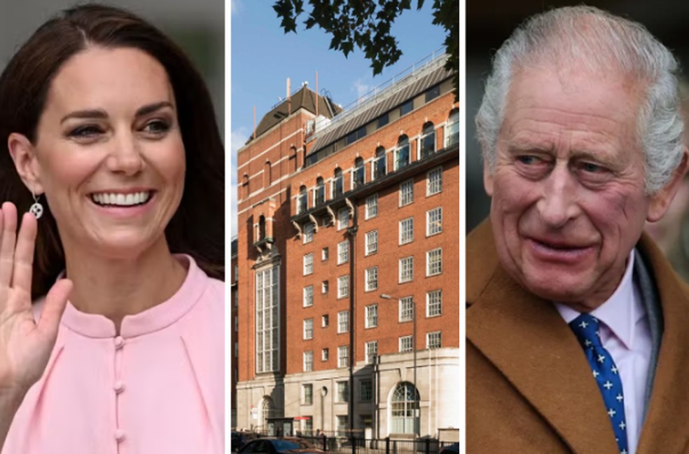 Kate Middleton e rei Charles III estão internados na London Clinic — Foto: AFP/Instagram/AFP