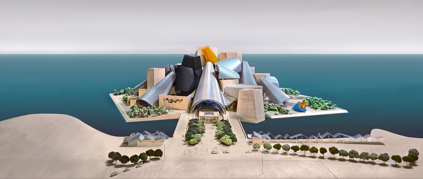 Art shows what the Guggenheim Abu Dhabi, designed by Frank Gehry and scheduled to open its doors in 2025 in the Saadiyat Cultural District, in Abu Dhabi, will look like - Image: Disclosure / Department of Culture and Tourism Abu Dhabi