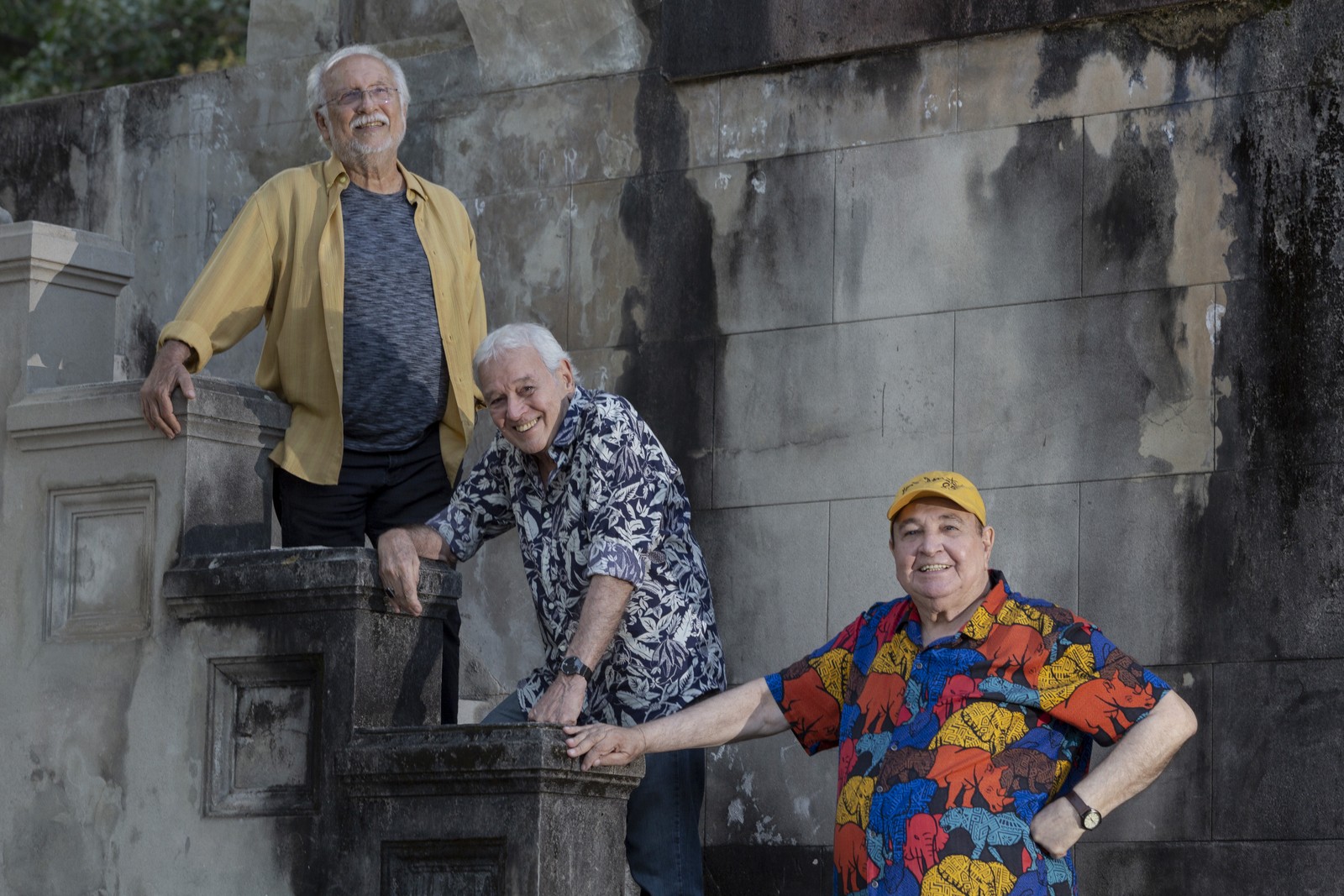 A partir do alto: Roberto Menescal, Carlos Lyra e João Donato — Foto: Bruno Kaiuca