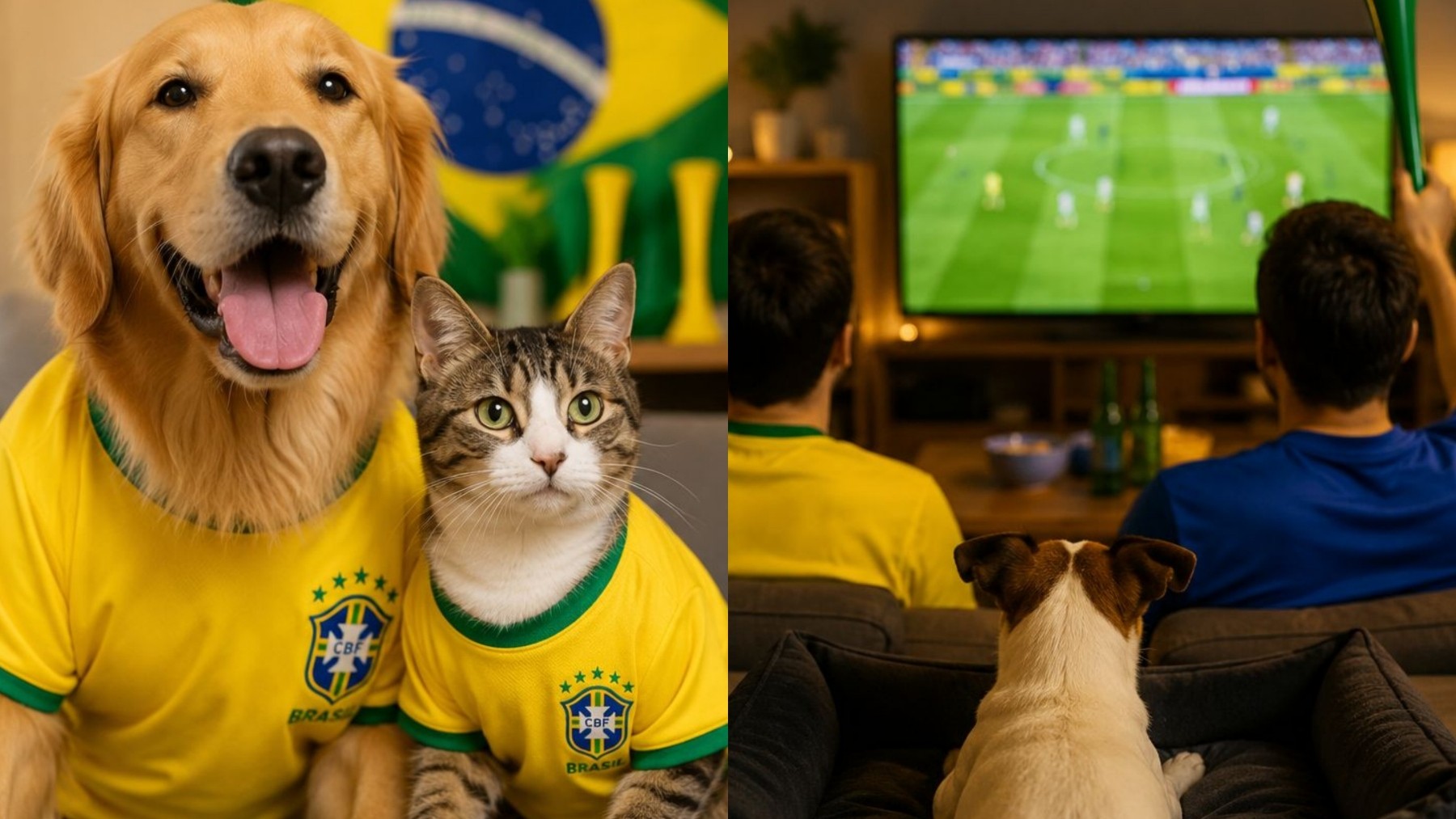 Pets na Copa: Cuidados Essenciais para Cães e Gatos na Torcida