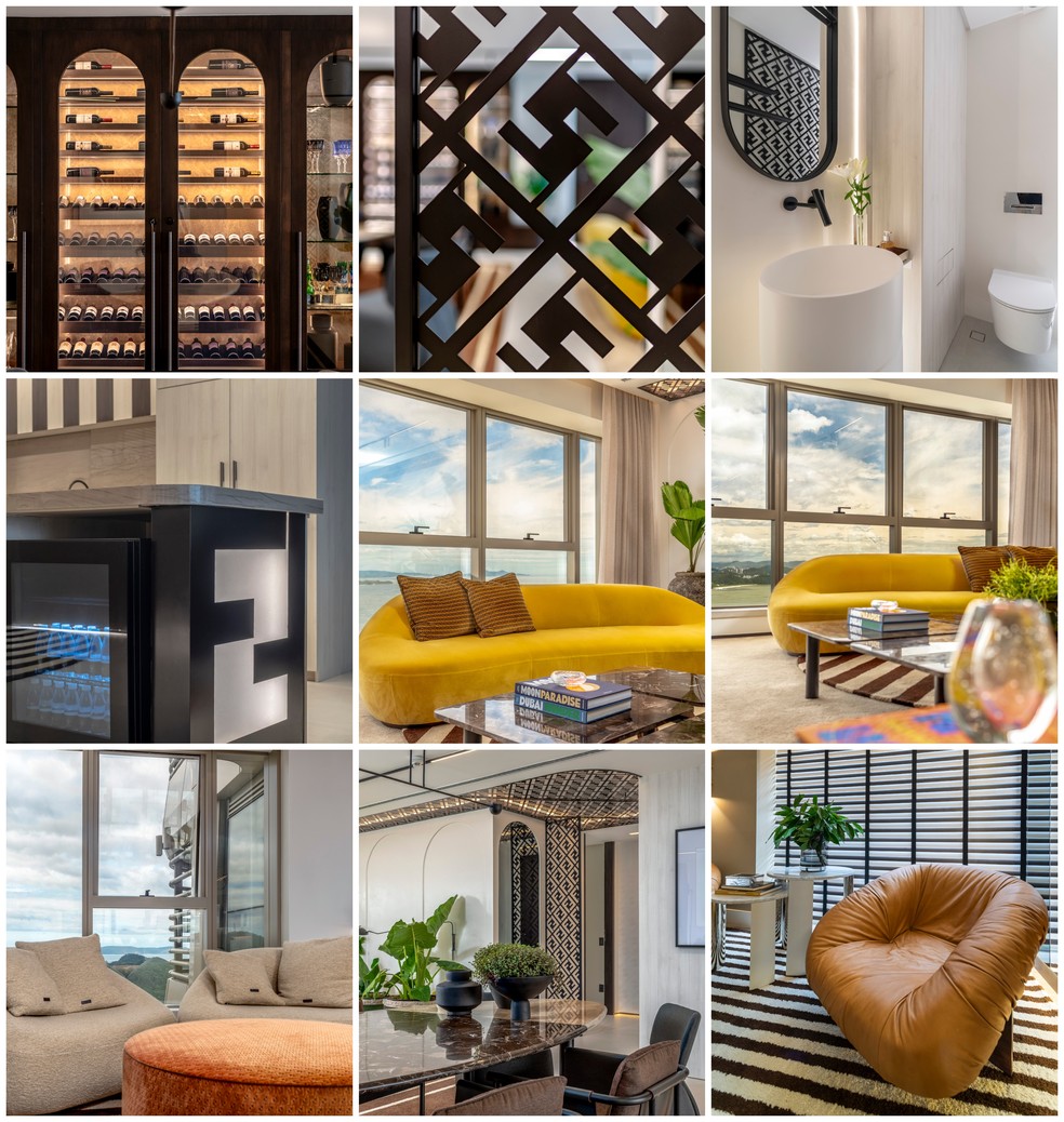 Apartamento de R$ 20 milhões no Yachthouse, onde Neymar é proprietário, tem design assinado pela Fendi Casa — Foto: Divulgação