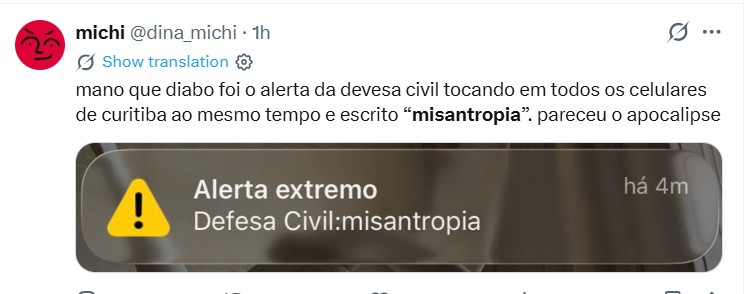 Curitiba, Rio, São Paulo, Santa Catarina, Mato Grosso do Sul e DF relatam alerta sonoro com palavra 'misantropia' em celulares