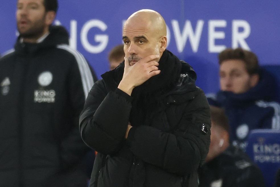 Pep Guardiola, técnico do Manchester City — Foto: Darren Staples/AFP