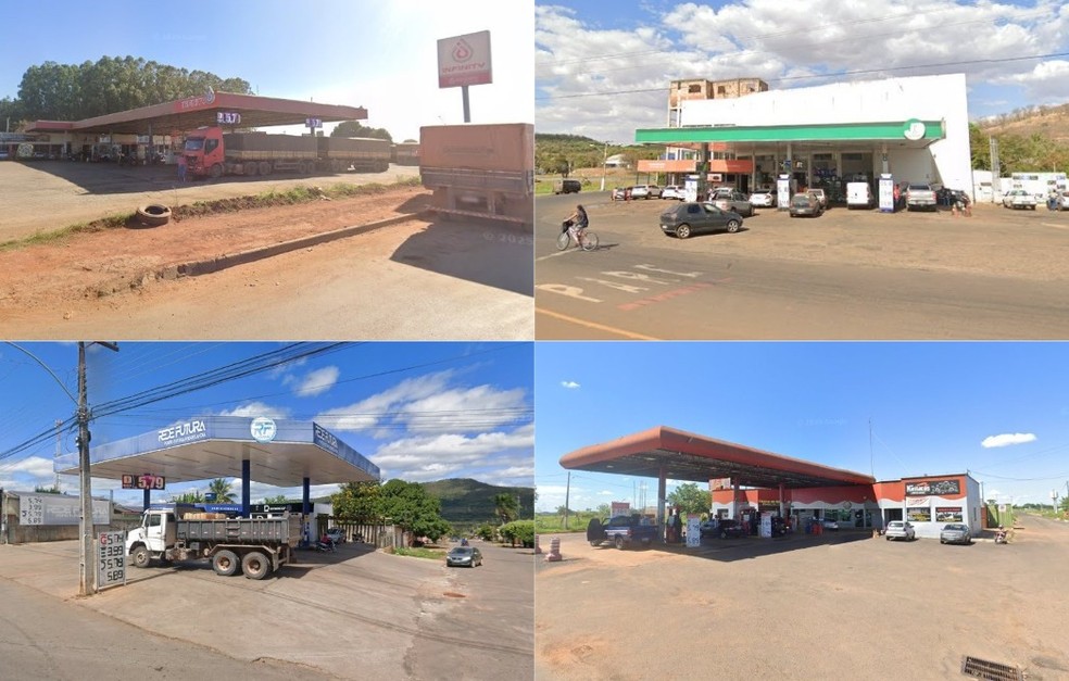 Auto Posto Vini Show Ltda, Catalão (GO); Posto Futura JK Ltda, Jataí (GO); Posto Futura Niquelândia Ltda, Niquelândia (GO) e Auto Posto da Serra Ltda, Caldas Novas (GO) — Foto: Google Maps