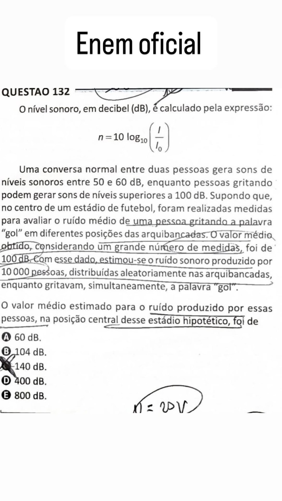 Questão do Enem — Foto: Reprodução