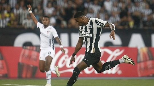 Júnior Santos celebra gol e vitória do Botafogo sobre a LDU: 'Uma resposta da nossa força'