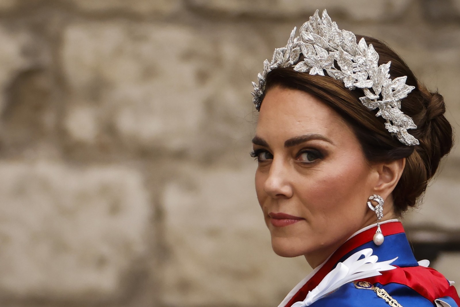 Kate Middleton, a princesa de Gales, na cerimônia de coroação do rei Charles III — Foto: Odd Andersen / AFP