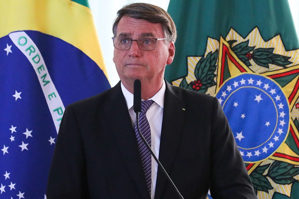 Jair Bolsonaro envia vídeo gravado para reunião de presidentes do Mercosul — Foto: Clauber Caetano/AFP